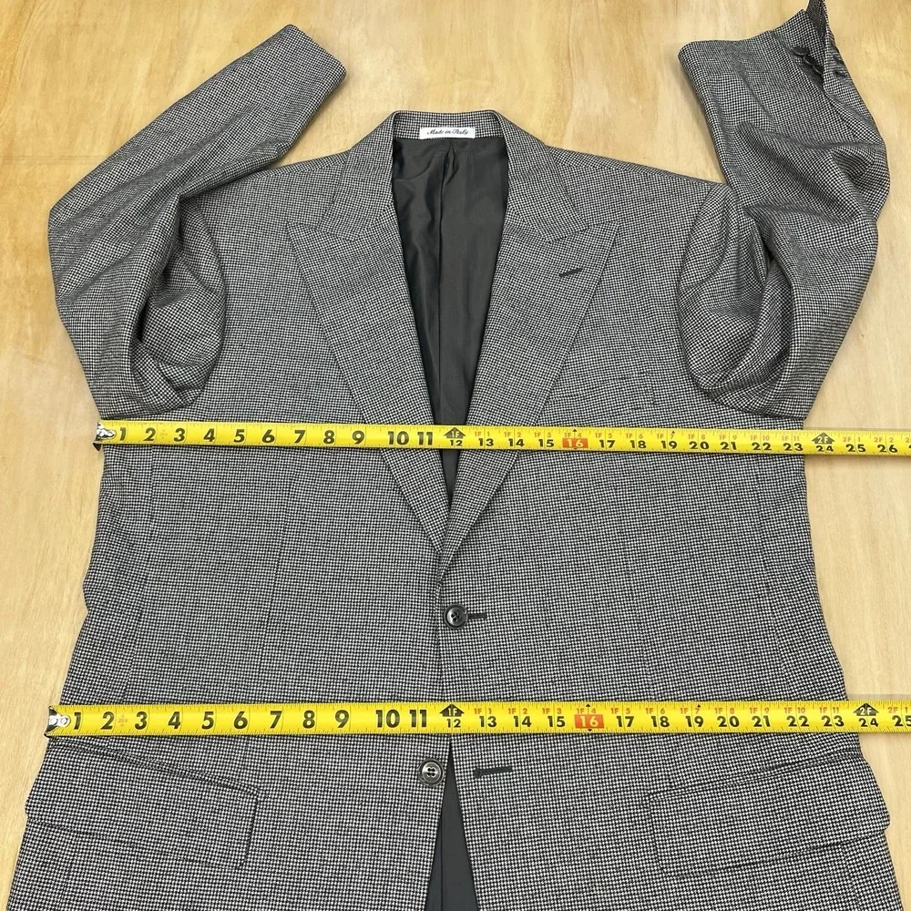 Vintage Pal Zileri Ventless Blazer Sport‎ Coat Mens 44L Long Wool Gray Flannel